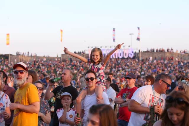 Annabelle Lee with dad Ken at Victorious Festival. which has been nominated for an award