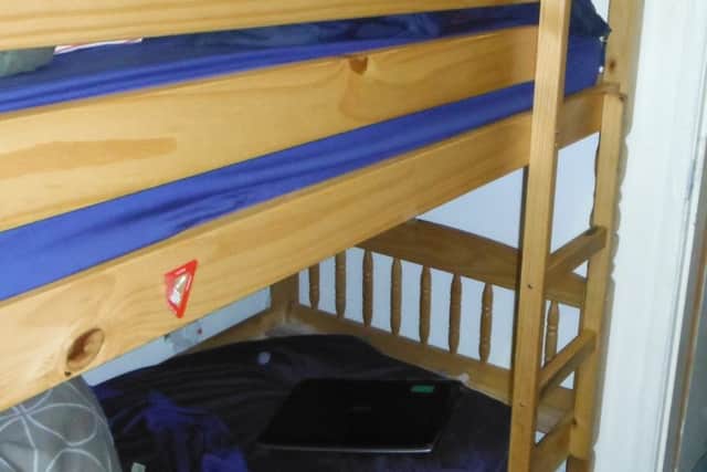 The beds where people were living