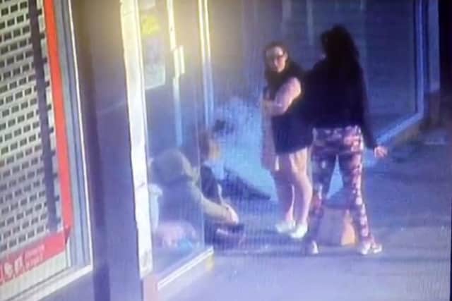 The women were seen talking to the rough sleeper before he left