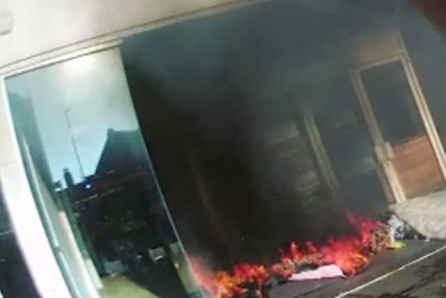 Police bodycam footage of the fire