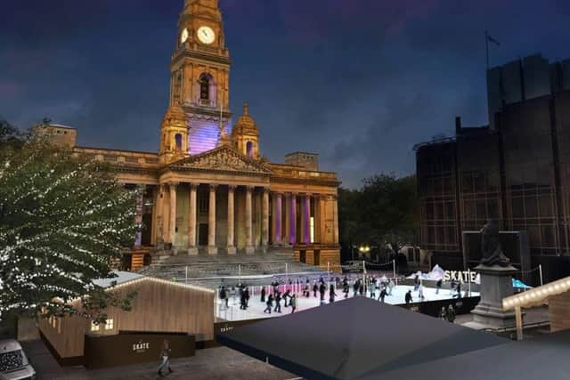 Here's what the new ice rink will look like in Portsmouth's Guildhall Square (picture courtesy of Skate Portsmouth)