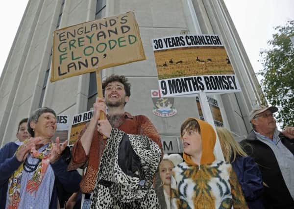 Some of the protesters gather outside Fareham Civic Offices Picture: Ian Hargreaves (171229-1)