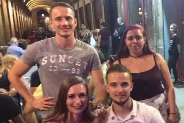Jesse and Sophie with friends on holiday. Picture: submitted