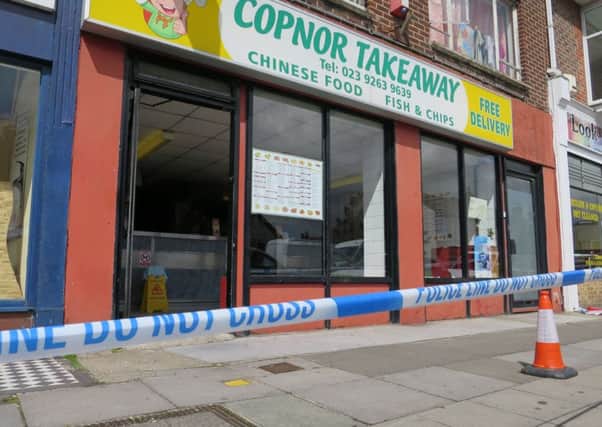 Copnor Takeaway in Copnor Road after the incident