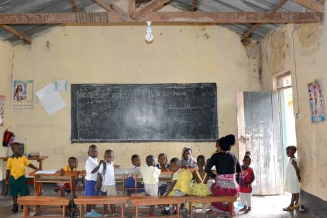 A classroom full of chidlren in Uganda