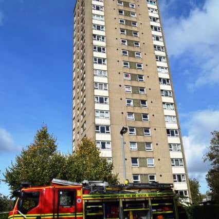Firefighters in Queen Street, Portsea, outside Sarah Robinson House