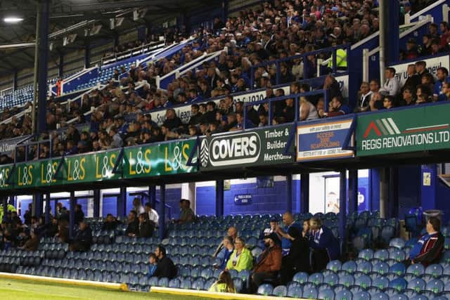 The Archibald Leitch-designed South Stand at Fratton Park