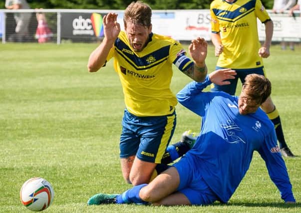 Moneyfields striker Steve Hutchings Picture: Keith Woodland