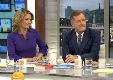 Charlotte Hawkins (left) and Piers Morgan on Good Morning Britain. Picture: ITV