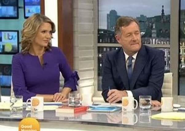 Charlotte Hawkins (left) and Piers Morgan on Good Morning Britain. Picture: ITV