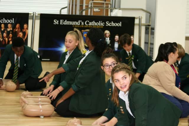 Pupils at St Edmund's Catholic School in Portsmouth