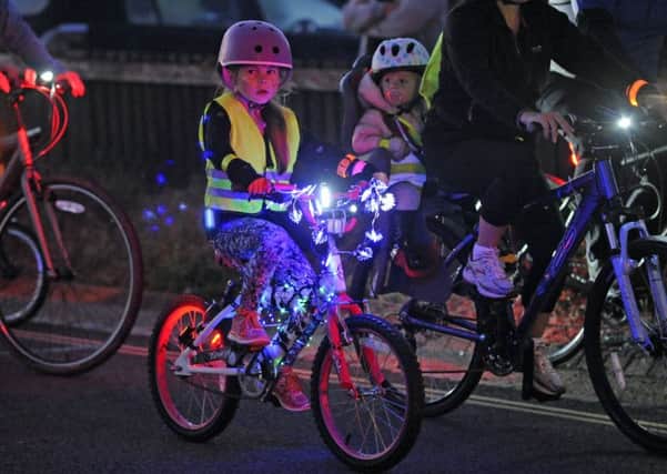 Cyclists from across the Portsmouth area take part in the Glow cycling event in Southsea.
Picture Ian Hargreaves  (171233-1)