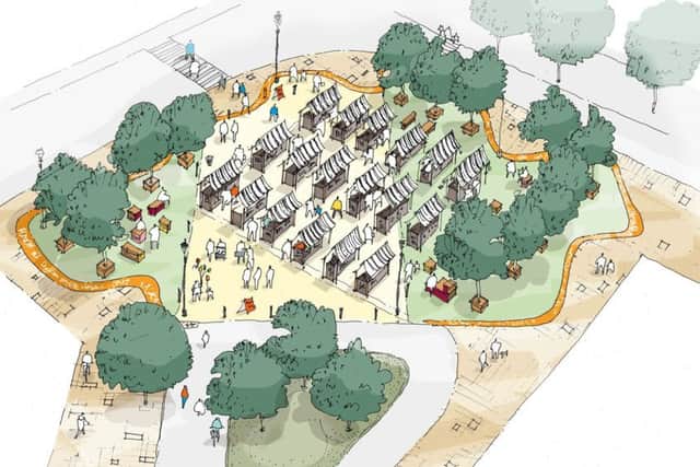 An artist's impression of the new marketplace