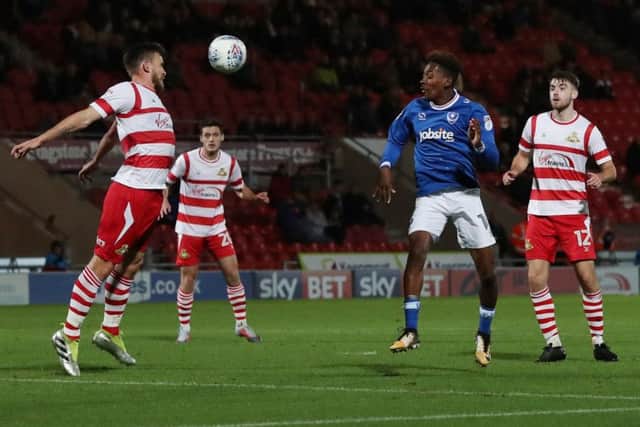 Jamal Lowe has his last minute header saved. Picture: Paul Currie/ Blueprint Media