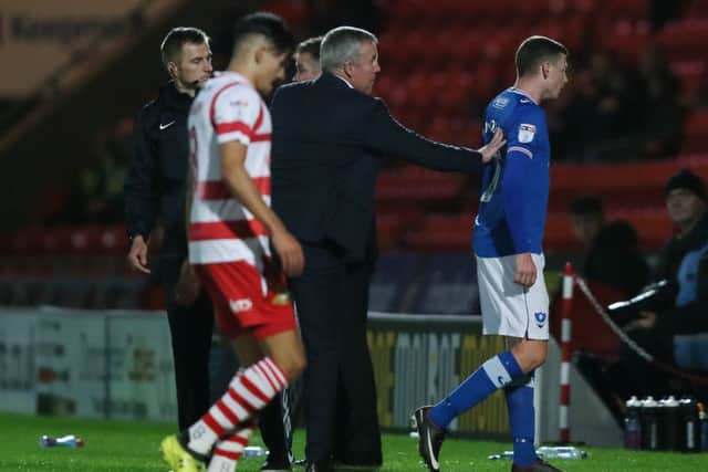 Dion Donohue was sent off against Doncaster. Picture: Paul Currie/Bluepitch media
