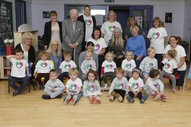 The staff, children and guests who took part in the event
