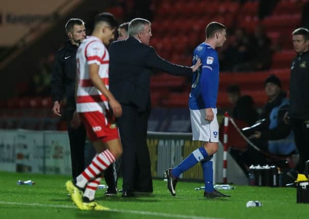 Dion Donohue is sent off at Doncaster. Picture: Paul Currie