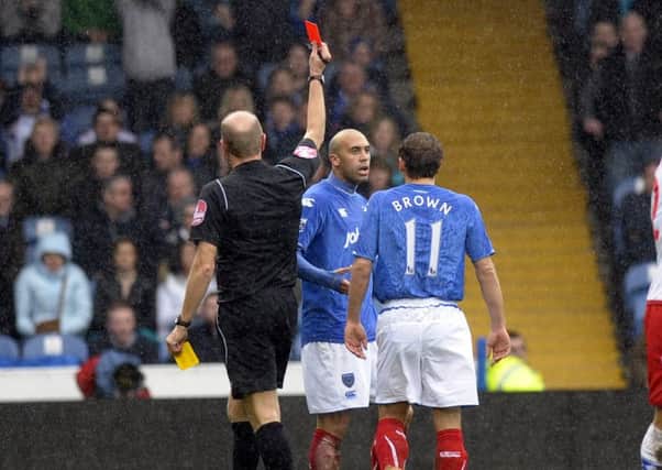Anthony Vanden Borre is sent off against Blackburn. Picture: Steve Reid
