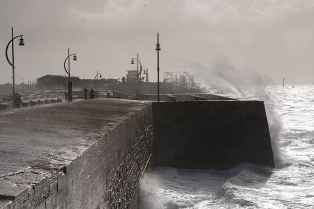 Storm Brian makes its presence felt along the Southsea front today.Picture: Keith Woodland (171277-0059)