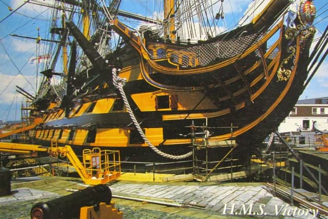 A seocnd J Salmon postcard of HMS Victory