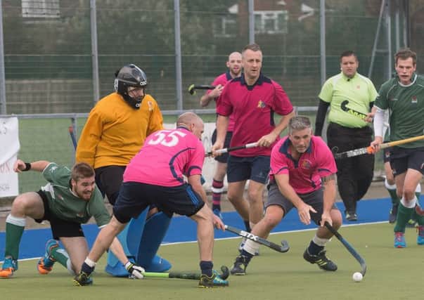 Stuart Avery scores for City of Portsmouth against Havant third team on Saturday. Picture: Keith Woodland