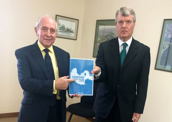 Cllr Keith Evans, left, and Cllr Sean Woodward with the Fareham Draft Local Plan 2036

Picture: Millie Salkeld