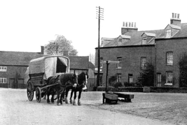 Having a rest before the climb we see two horses and a cart at the junction of Portsdown Hill Road and Bedhampton Hill. (Barry Cox collection)