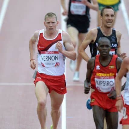 Andy Vernon competing in the 2014 Commonwealth Games in Glasgow