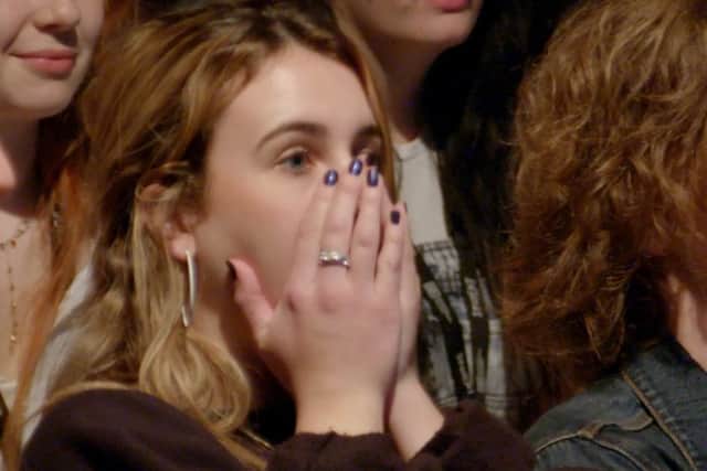 Chloe is shocked after realising James Arthur has come to her college to sing for her