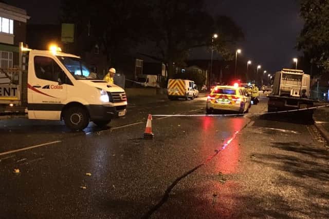 Northern Parade in Hilsea where a cyclist and lorry were involved in a crash at 4.10pm today. PPP-171024-192247001