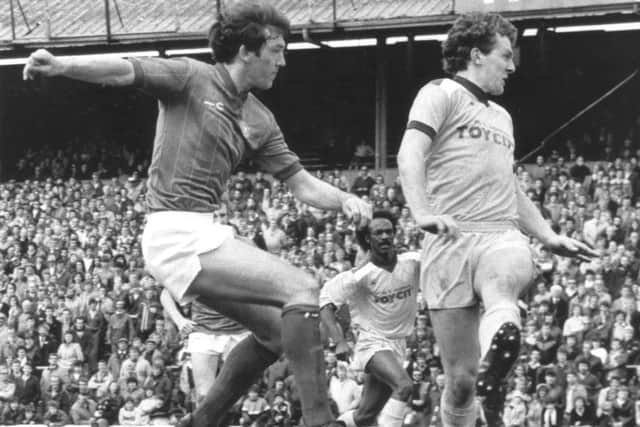 Billy Rafferty hit the post in the 1-0 defeat to Bradford Picture: Pompey History Society Archive