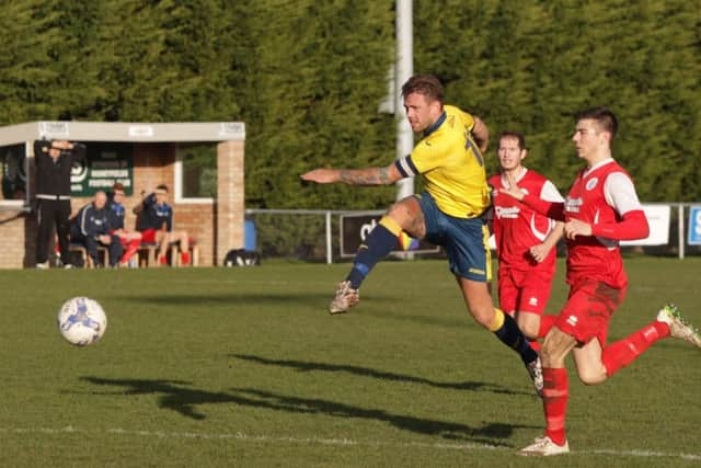 Steve Hutchings scored Moneyfields only goal in their FA Trophy tie