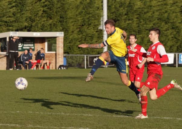 Steve Hutchings scored Moneyfields only goal in their FA Trophy tie