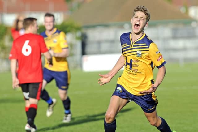 Alfie Lis celebrates his goal. Picture: Ian Hargreaves