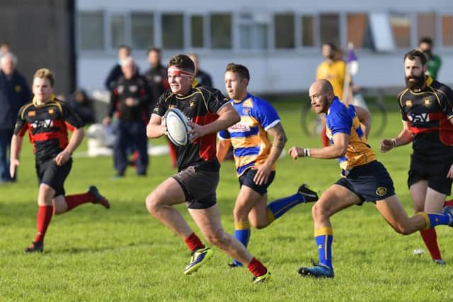 Jack Barnard runs from inside his own 22 to set up a try for Daniel Hurry. Picture: Neil Marshall (171329-246)