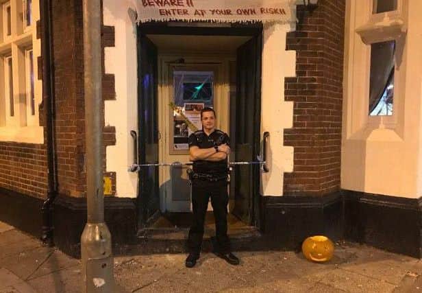 Police cordoned off the Mother Shipton pub in Stamshaw after a man was attacked at a halloween party