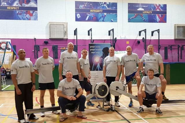 Nine men in their fifties rowed 100km in just 4 hours 40minutes and 25.5 seconds to smash the previous Concept2 Indoor Rowing World Record for a team aged 50-59 Picture: Mike Scott