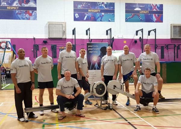 Nine men in their fifties rowed 100km in just 4 hours 40minutes and 25.5 seconds to smash the previous Concept2 Indoor Rowing World Record for a team aged 50-59 Picture: Mike Scott