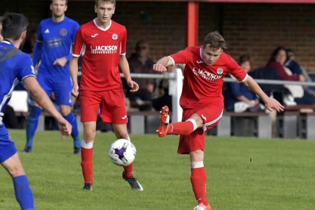 Miles Everett was on target for Horndean against Petersfield. Picture: Neil Marshall
