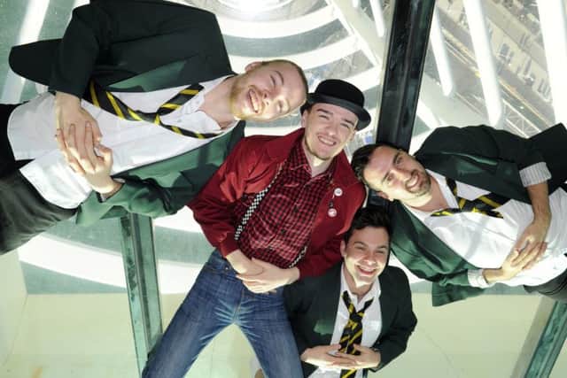 Cast members of Our House at  Spinnaker Tower, including George Sampson (in red jacket)
Picture:  Malcolm Wells
