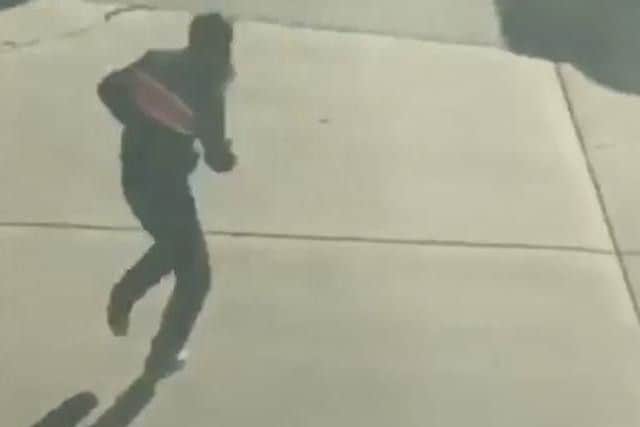 The attacker was filmed moments after the atrocity