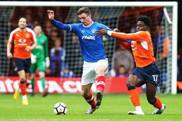 Oli Hawkins looking to get on the attack against Luton in the FA Cup. Picture: Joe Pepler