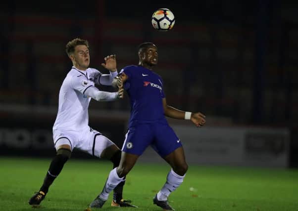 Victor Adeboyejo in action for Chelsea reserves against Swansea