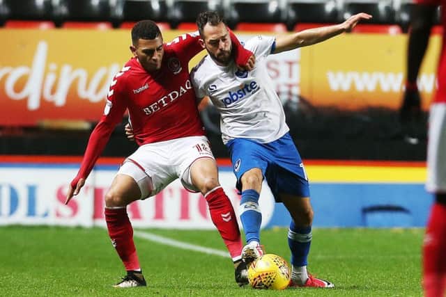 Milan Lalkovic in action for Pompey against Charlton on Tuesday night Picture: Joe Pepler