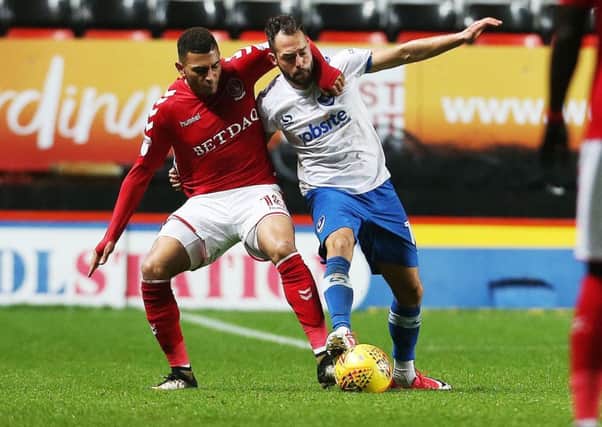 Milan Lalkovic in action for Pompey against Charlton on Tuesday night Picture: Joe Pepler