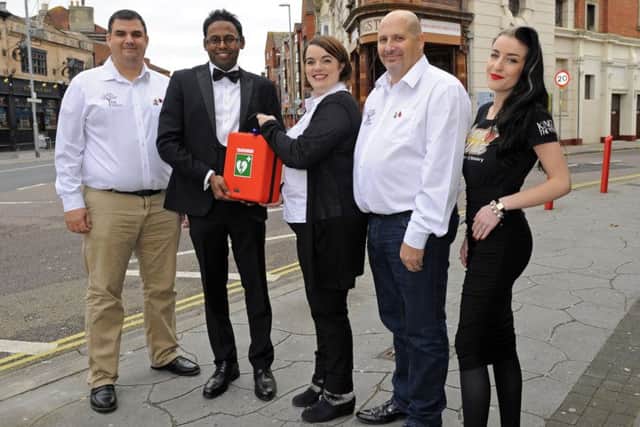 From left: Gary Callaghan of DA Training and Consultancy, Terence Carvalho from The Kings Theatre, Lorna Carter-Blake with Michael Bridges, both from DA Training and Consultancy and Patsy Jayne Harvey also from The Kings Theatre Picture by:  Malcolm Wells (171113-8298)