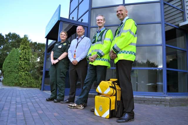 Chairman of SBF Steve Adamson with First Responders representatives Jayne Hernon, Rob Bartlett and Steve Morton