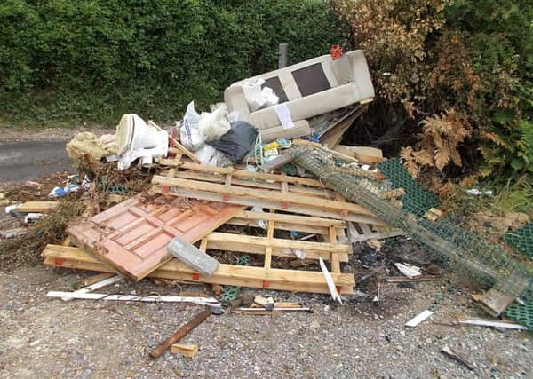 Waste dumped in Mill Lane on Portsdown Hill