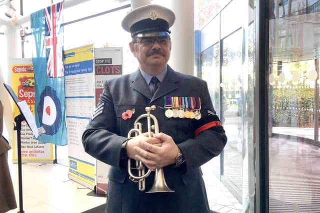The bugler at the QA service