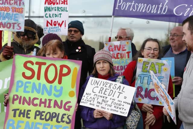The Universal Credit protest
at 1000 Lakeside Picture: Habibur Rahman